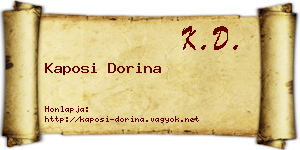 Kaposi Dorina névjegykártya